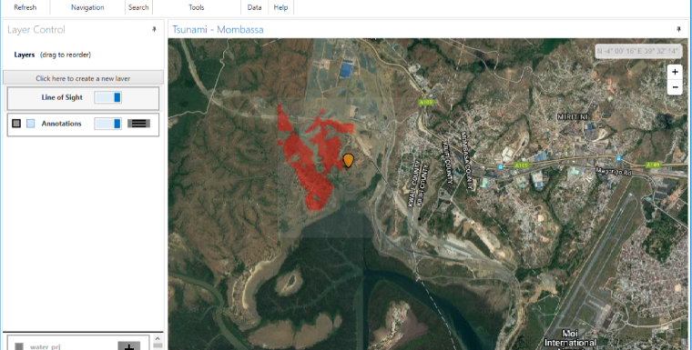 ENSITE global site location tool — siting scenario map interface